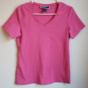 Karen Scott Cotton V Neck Tee Shirt